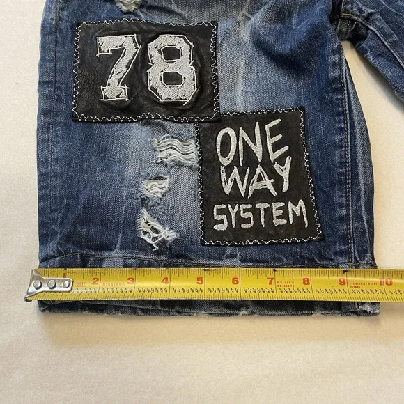 Phillip Plein Denim Jean Shorts Men's Size 34 Designer Distressed Pants Rare - Picture 14 of 16